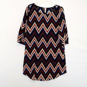 YETTS Straight Shift Dress; Knee Length; 3/4 Sleeves; Size 10/12
